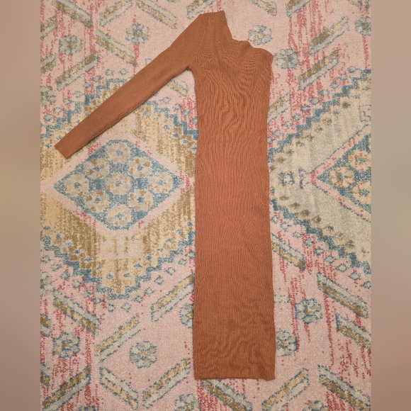Y.A.S. Ribbed Knit One Shoulder Midi Dress - Picture 3 of 8